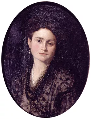 Retrato de Doa Teresa Martnez, Esposa del Pintor by Ignacio Pinazo Camarlench - Oil Painting Reproduction