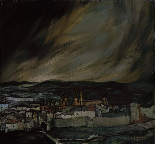 Main Product Photo of Castilian Landscape  Painting by Ignacio Zuloaga