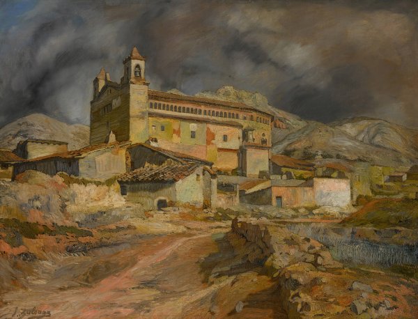 Main Product Photo of La Iglesia De Maluenda Painting by Ignacio Zuloaga
