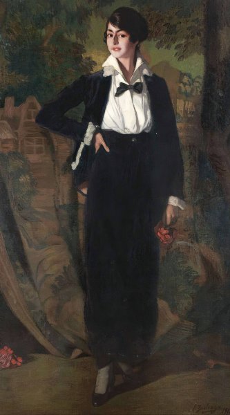 Main Product Photo of Mademoiselle Souty Painting by Ignacio Zuloaga