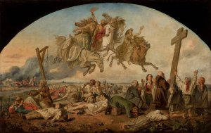 Lord deliver us from air, fire, war, famine and sudden death by Ignacy Gierdziejewski Oil Painting