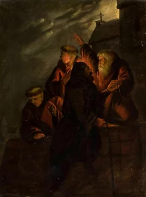 Priest Marek facilitates the escape of Wladyslaw the Short Oil painting by Ignacy Gierdziejewski
