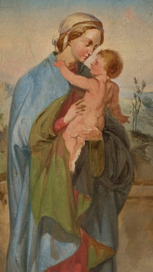 Virgin Mary with Jesus by Ignacy Gierdziejewski Oil Painting