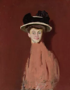 Portrait study of a woman by Ignacy Marek Oil Painting