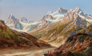 Silvretta Mountain Landscape with Schattenspitze and Eckhorn by Ignaz Dorn Oil Painting