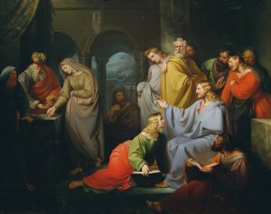 Das Scherflein Der Witwe by Ignaz Dullinger Oil Painting