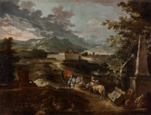 Landschaft mit Schloss Stattenberg by Ignaz Flurer Oil Painting