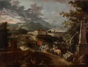 Landschaft mit Schloss Stattenberg Oil painting by Ignaz Flurer