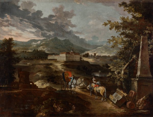Landschaft mit Schloss Stattenberg  by Ignaz Flurer - Hand-Painted Oil Painting Reproduction