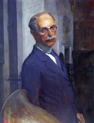 Self Portrait in the Artist's Studio by Ignaz Marcel Gaugengigl Oil Painting