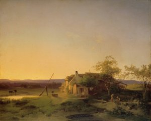 Abendlandschaft by Ignaz Raffalt Oil Painting
