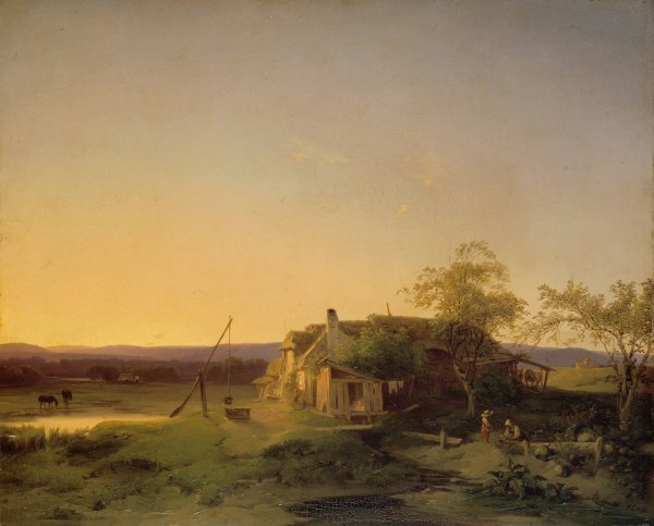 Abendlandschaft  by Ignaz Raffalt - Hand-Painted Oil Painting Reproduction