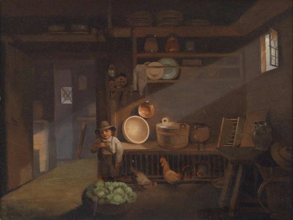 Bauernbub in der Vorratskammer  by Ignaz Raffalt - Hand-Painted Oil Painting Reproduction