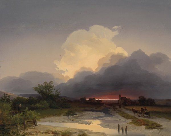 Heimkehr im Abendrot  by Ignaz Raffalt - Hand-Painted Oil Painting Reproduction