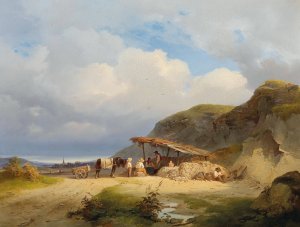Resting at noon Oil painting by Ignaz Raffalt