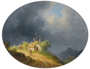 Stormy Landscape by Ignaz Raffalt Oil Painting