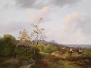 Weite Landschaft mit Hirten by Ignaz Raffalt Oil Painting