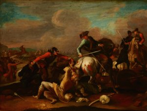 Skirmish with the Turks by Ignaz Wenzel Prasch Oil Painting