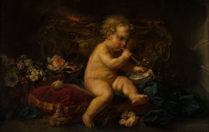 Boy Blowing Soap Bubbles by Ignazio Stern Oil Painting