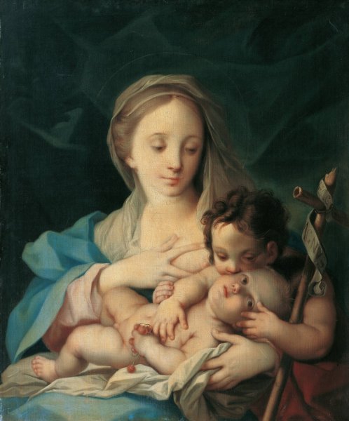 Maria mit dem Kind und dem Johannesknaben by Ignazio Stern - Hand-Painted Oil Painting Reproduction