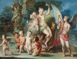 The Triumph Of Venus And Cupid by Ignazio Stern Oil Painting