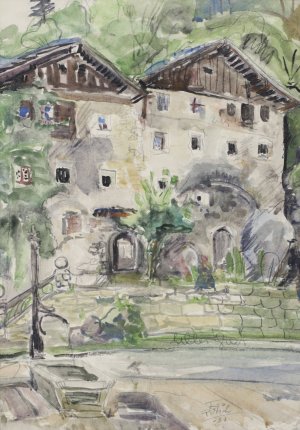 Hauserzeile by Igo Potsch Oil Painting
