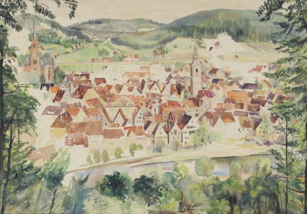 Stadtansicht by Igo Potsch - Hand-Painted Oil Painting Reproduction