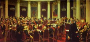 Ceremonial Meeting of the State Council by Ilia Efimovich Repin Oil Painting