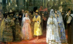Choosing a Bride for a Grand Duke by Ilia Efimovich Repin - Oil Painting Reproduction