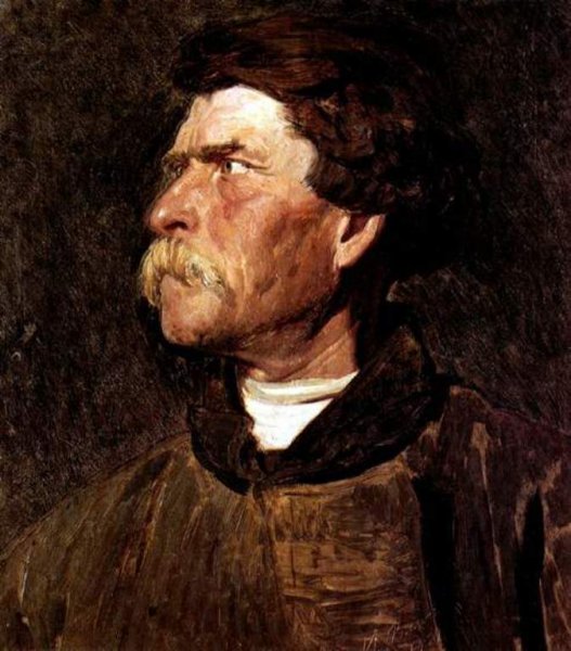Head of Peasant Study by Ilia Efimovich Repin - Hand-Painted Oil Painting Reproduction