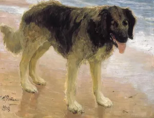 Man's best friend. by Ilia Efimovich Repin Oil Painting