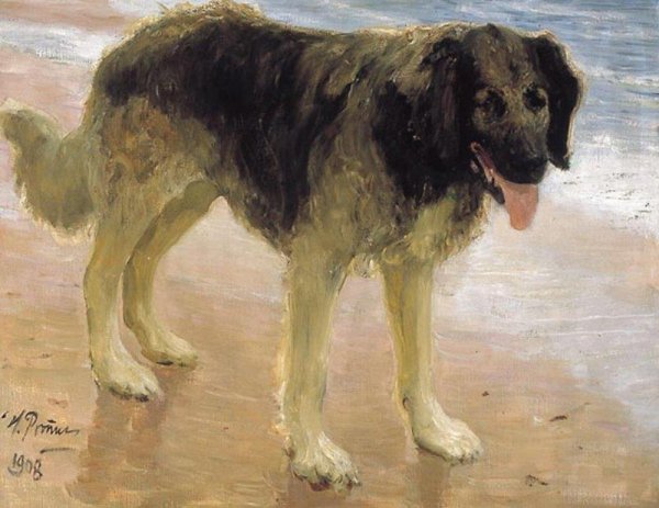 Man's best friend. by Ilia Efimovich Repin - Hand-Painted Oil Painting Reproduction