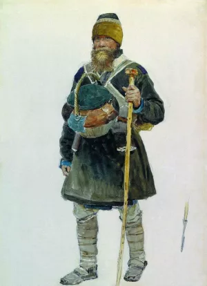 Pilgrim. Study Oil painting by Ilia Efimovich Repin