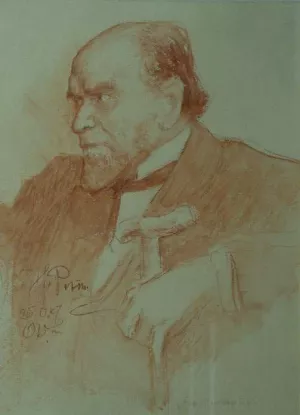 Portrait of Academician A. F. Koni by Ilia Efimovich Repin Oil Painting