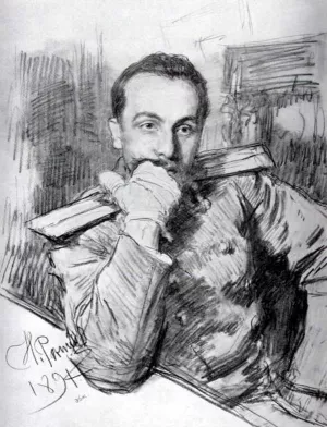 Portrait of Aleksandr Zhirkevich by Ilia Efimovich Repin Oil Painting
