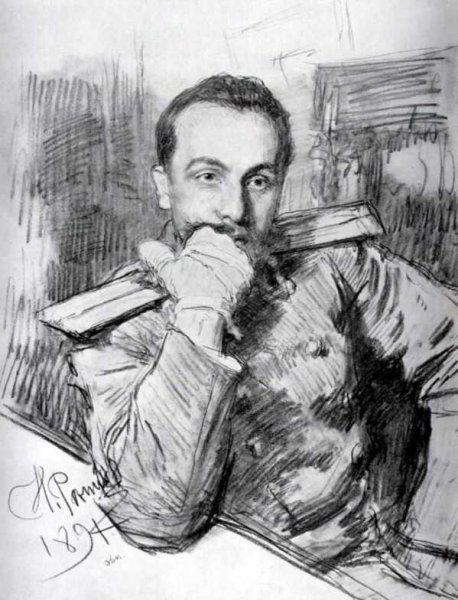 Portrait of Aleksandr Zhirkevich by Ilia Efimovich Repin - Hand-Painted Oil Painting Reproduction