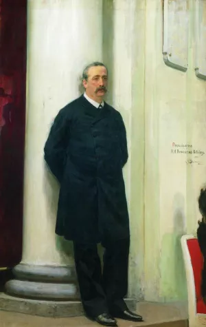 Portrait of composer and chemist Aleksander Porfirievich Borodin by Ilia Efimovich Repin Oil Painting