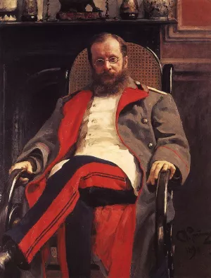Portrait of Composer Cesar Antonovich Cui by Ilia Efimovich Repin Oil Painting
