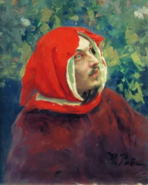 Portrait of Dante. Study by Ilia Efimovich Repin Oil Painting