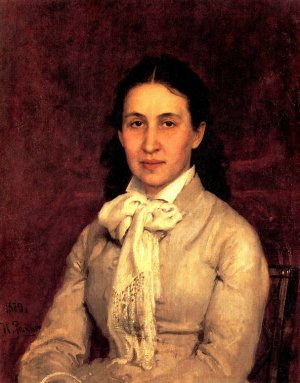 Portrait of E. Mamontova by Ilia Efimovich Repin Oil Painting