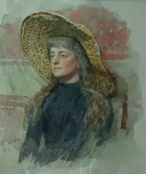 Portrait of E. Zvantseva by Ilia Efimovich Repin Oil Painting