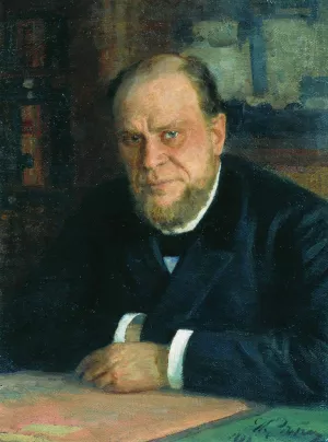 Portrait of lawyer Anatoly Fyodorovich Koni by Ilia Efimovich Repin Oil Painting
