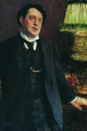 Portrait of lawyer Oskar Osipovich Grusenberg by Ilia Efimovich Repin Oil Painting