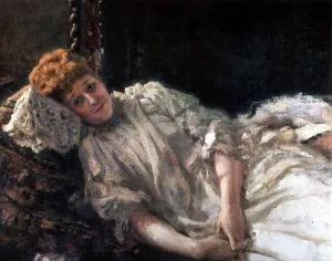 Portrait of Luiza Mersi D'arzhanto. by Ilia Efimovich Repin Oil Painting
