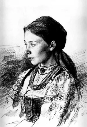 Portrait of Maria Artsybasheva by Ilia Efimovich Repin - Oil Painting Reproduction