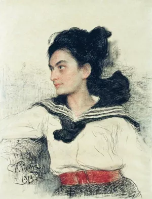 Portrait of Maria Osipovna Lowenfeld by Ilia Efimovich Repin - Oil Painting Reproduction