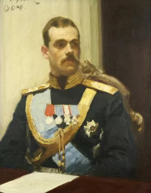 Portrait of Member of State Council Grand Prince Mikhail Aleksan by Ilia Efimovich Repin Oil Painting
