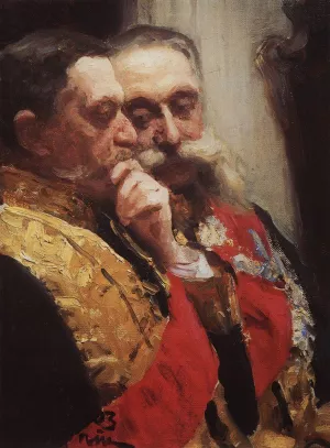 Portrait of Members of State Council Ivan Logginovich Goremykin by Ilia Efimovich Repin Oil Painting