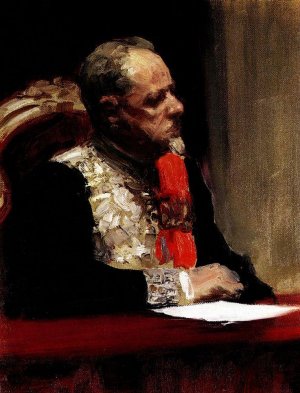 Portrait of Minister of Ways of Communication and Member of State Council, Prince Mikhail Ivanovich Khilkov Study by Ilia Efimovich Repin Oil Painting