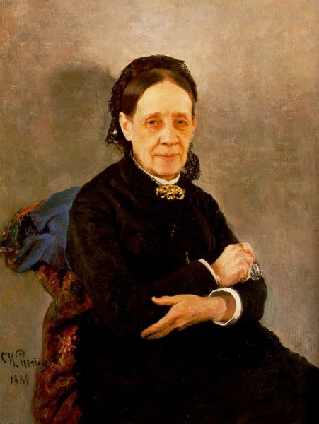 Portrait of Nadezhda Stasova by Ilia Efimovich Repin - Hand-Painted Oil Painting Reproduction